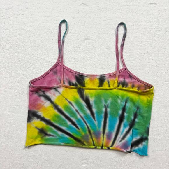 No Boundaries Rainbow Tie-Dye Crop Tank Top, Size Small - Picture 4 of 4
